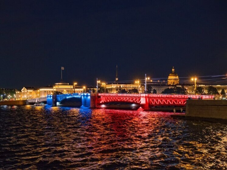 Дворцовый мост засияет в цветах российского флага в честь лучших учителей