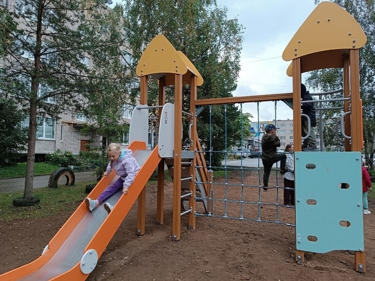В Боровичах благодаря активности жителей появилась новая детская площадка