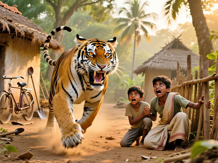 Фермер и его сын пострадали от укусов тигренка в Индии