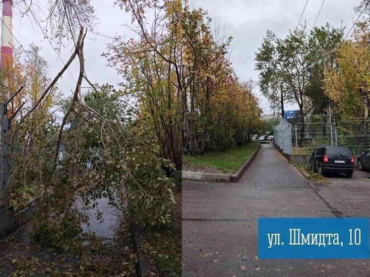 В Мурманске ликвидируют последствия сильных осадков и ветра