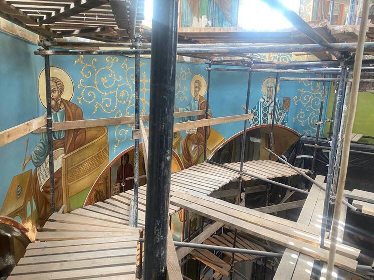 Завершается реставрация уникальных росписей в церкви Сорока Севастийских мучеников в Печорах