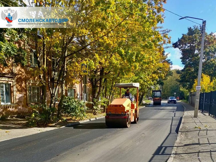 На улице Воробьева в Смоленске идет ямочный ремонт