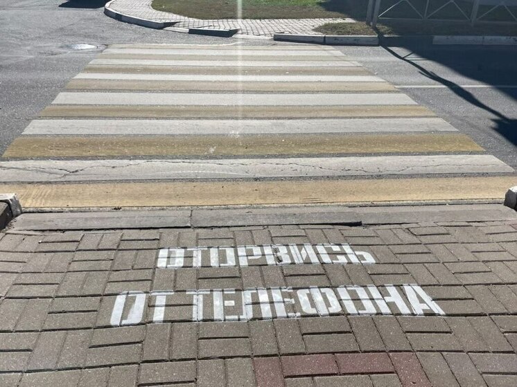 В Губкине у переходов на дороге появились напоминания для пешеходов