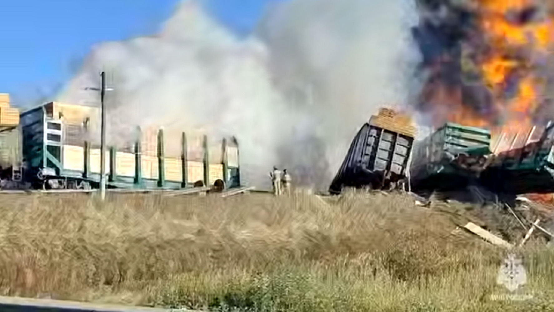 Вид с воздуха на место крушения поезда