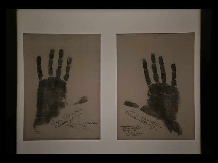 Photocopy of Sergei Eisenstein`s palm prints