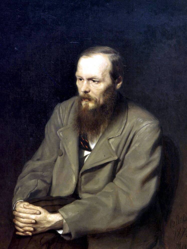 A somber, contemplative portrait of Fyodor Dostoevsky, symbolizing his profound and complex literary legacy.
