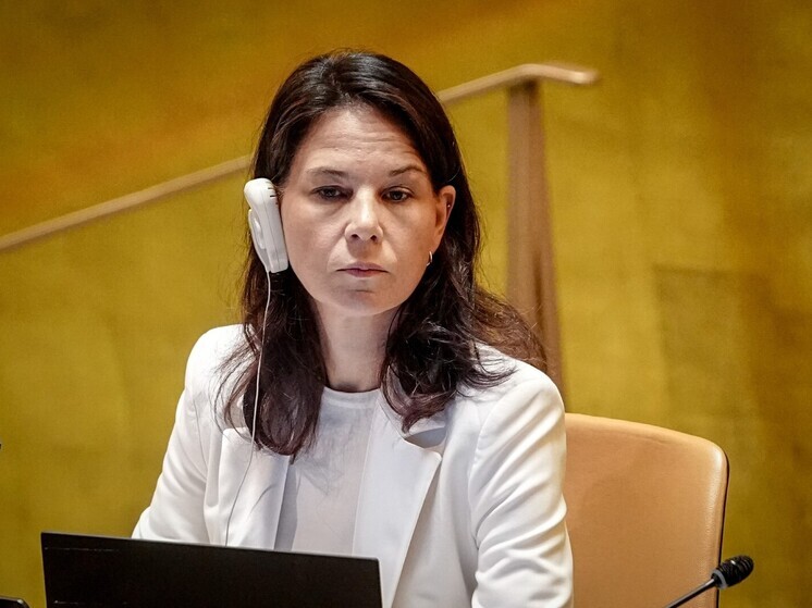 Офис Бербок назвал технической проблемой отключение ее микрофона в момент представления делегации из РФ