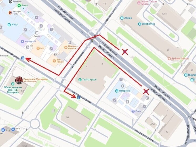 Перекрытие на Троицком в Архангельске продлили до конца октября