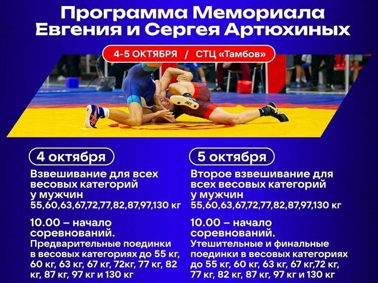 Греко-римская борьба собирает сильнейших в Тамбове: ждем звезд турнира имени братьев Артюхиных