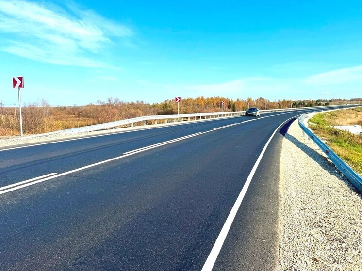 В Кемеровской области завершены работы по обновлению 10-километрового отрезка федеральной автодороги