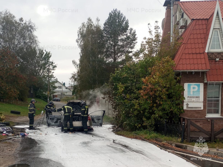 Спасатели потушили горящий автомобиль в Брянском районе