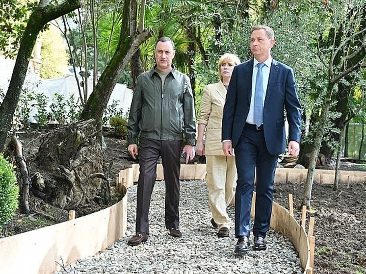 Политик Виктор Тепляков принял участие в проверке хода реконструкции Сада Российско-Японской дружбы в Сочи