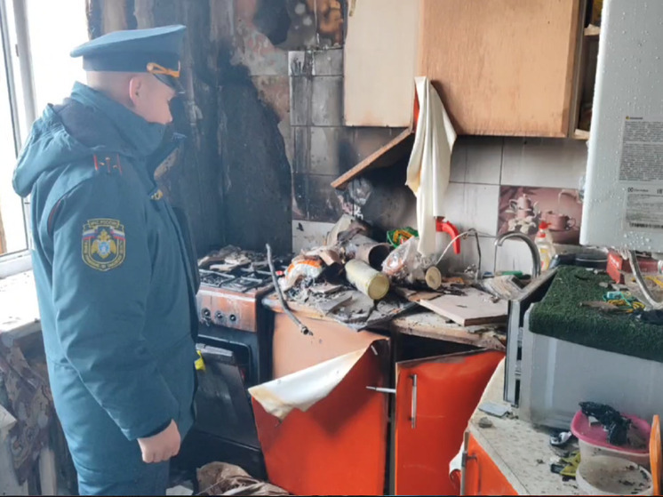 Огонь уничтожил кухню в жилом доме Тамбова: дознаватель МЧС устанавливает причины происшествия