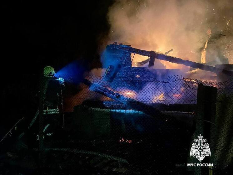 Пожарные тушили полыхающий дачный дом под Тверью