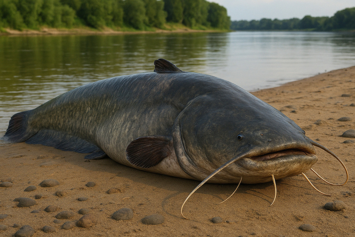 Пойман гигантский сом-дьявол в Пакистане