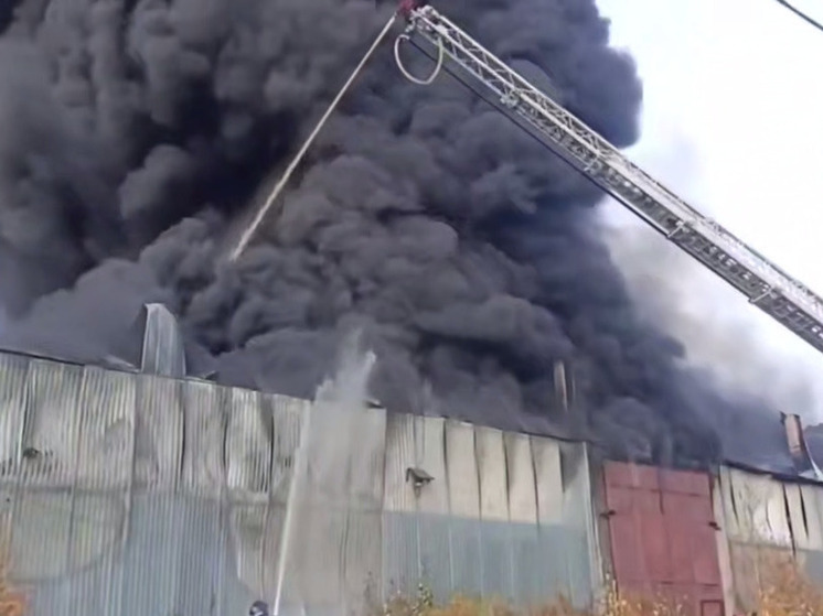 В Электростали пожарные тушат мощное возгорание в складских помещениях