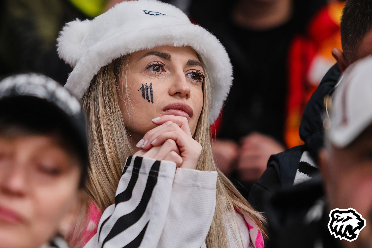 Красивая болельщица хоккейного матча