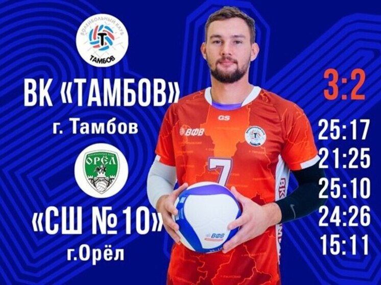 Тамбовская волейбольная команда вырвала победу в драматичном поединке