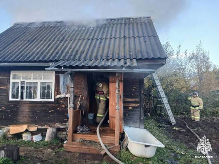 В Тверской области пожарные за три минуты добрались до горящей бани
