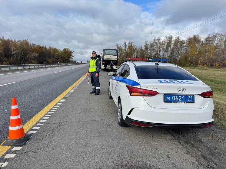 Под Тулой экипаж ДПС помог пассажирам неисправного автобуса «Ставрополь-Москва»