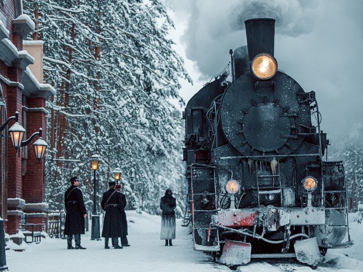 A still from the film `December,` depicting a man resembling Sergei Yesenin looking pensive.