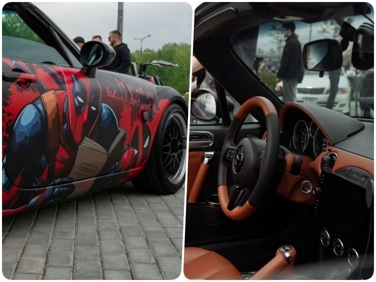 Mazda MX-5 с фото и цитатами Дэдпула продают в Новосибирске за 2 млн