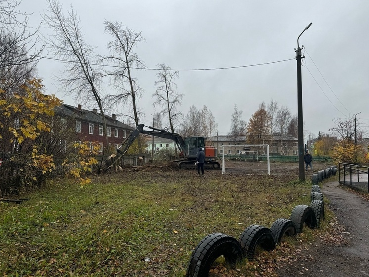 В Котласе обустраивают спортплощадку у молодёжного пространства «Эверест»