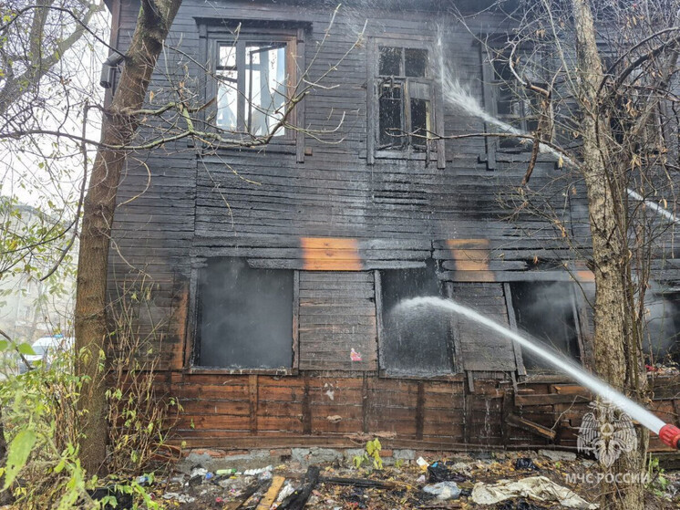 Пожар произошел в расселенном доме в Нижнем Новгороде