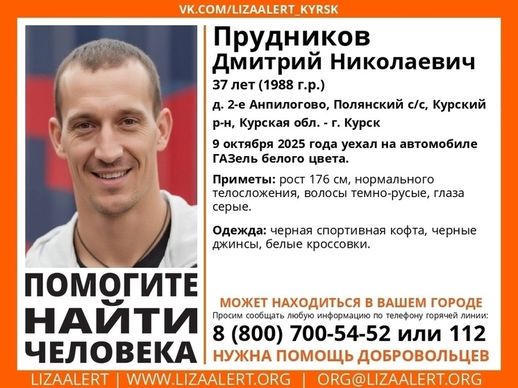 Под Курском разыскивают 37-летнего мужчину, который исчез на белой «Газели»