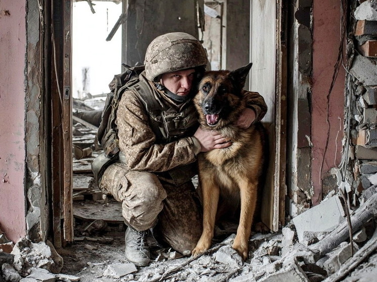 РИА Новости: штурмовик вынес на руках немецкую овчарку из дома в Курской области