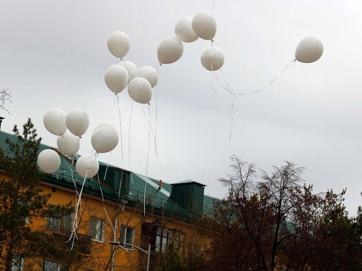 В Омске коммунальную яму украсили воздушными шарами