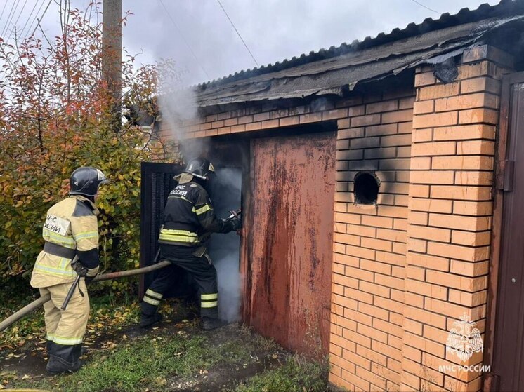В Узловой пламя охватило гараж и потребовало визита 8 спасателей