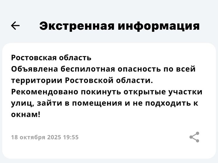 В Ростовской области дважды за вечер объявили беспилотную опасность