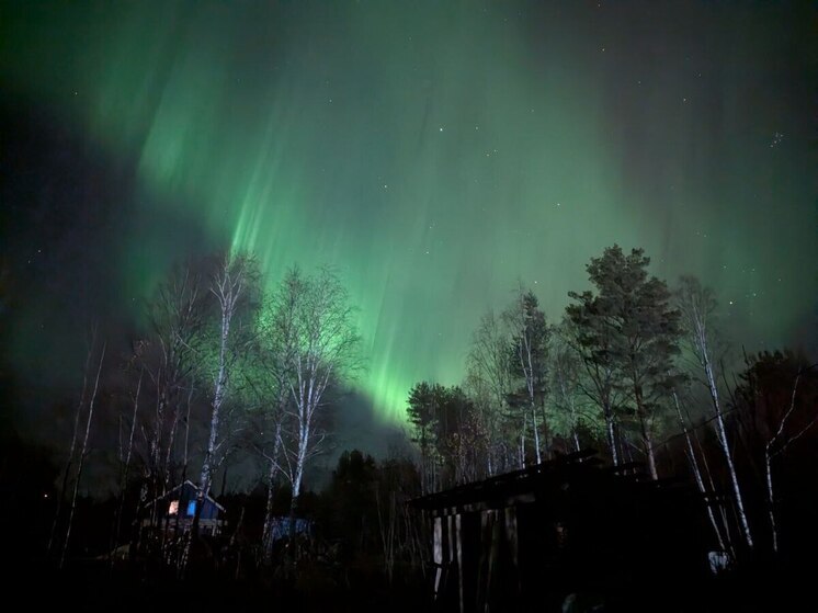 Небо над Петрозаводском засияло в красках aurora borealis