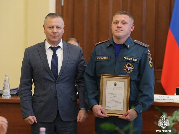 Ярославский пожарный получил награду от губернатора за спасение утопавших