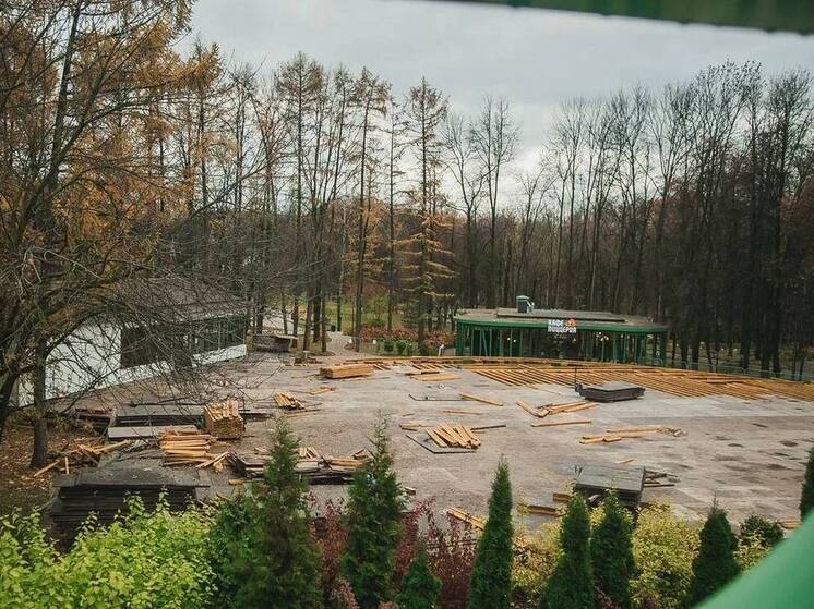 В парке «Швейцария» уже начали готовить ледовый каток