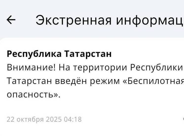 В Татарстане режим беспилотной опасности ввели с четырех утра