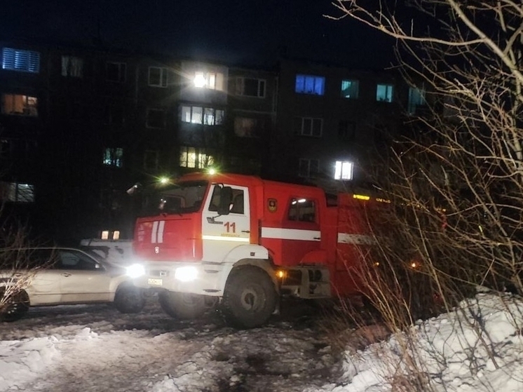 В Мурманске потушили пожар в неэксплуатируемом здании на улице Матросской