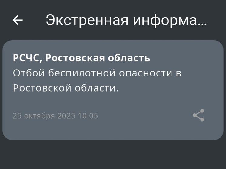 Отбой опасности БПЛА объявили в Ростовской области
