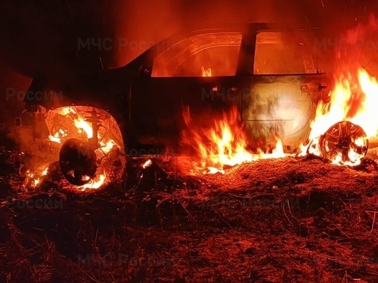 В калужском Кировском районе сгорел автомобиль