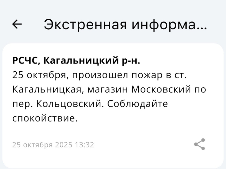 Загоревшийся магазин тушат в Ростовской области
