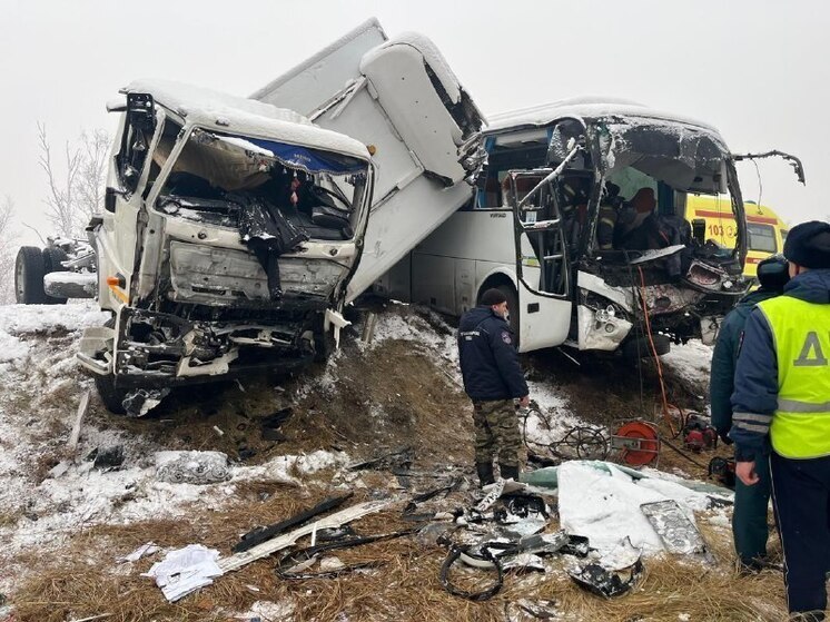 На 20 километре «Подъезд к Благовещенску» столкнулись пассажирский автобус и грузовик: пострадали четыре человека