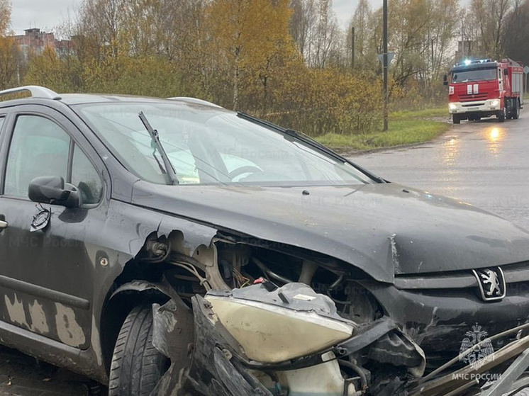 В Калуге Peugeot снёс пешеходные ограждения