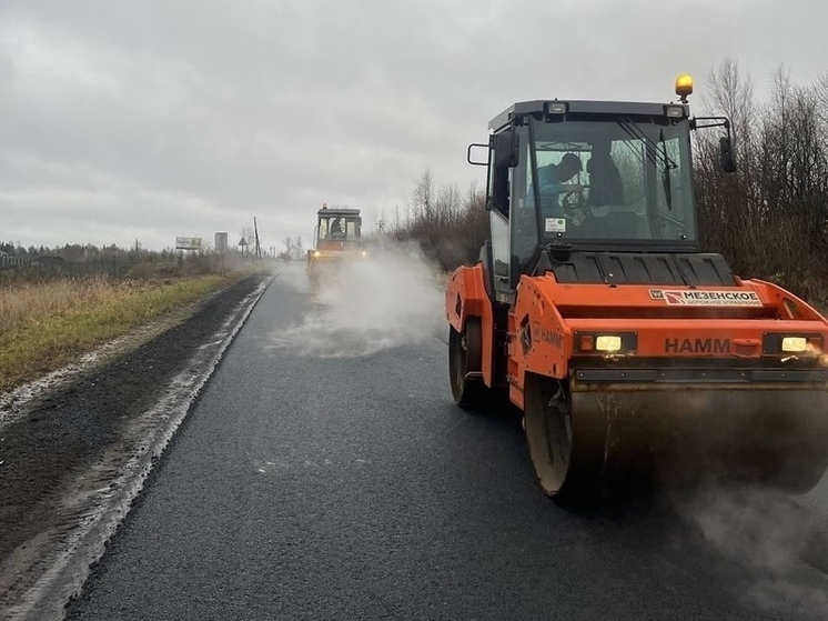 На подъезде к Архангельску завершается ремонт дороги