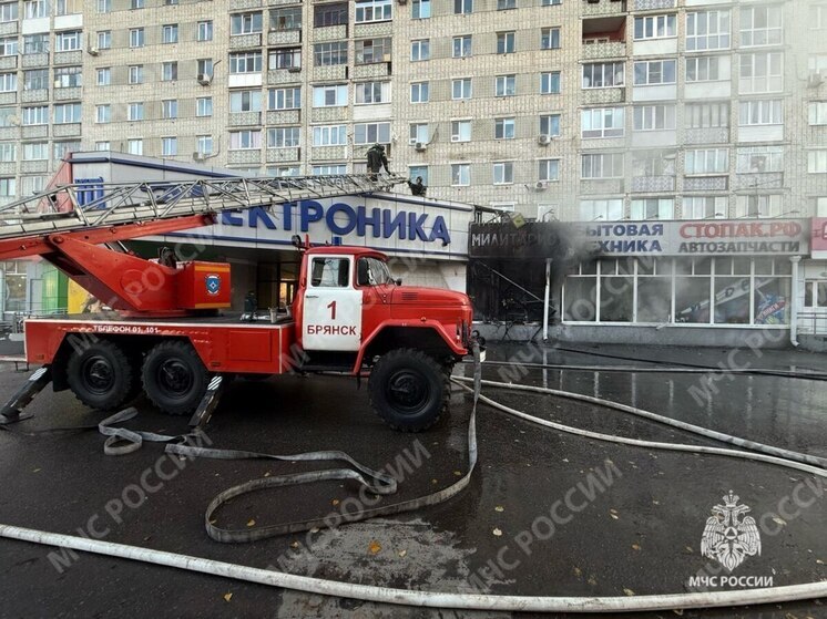 На Красноармейской в Брянске сгорело торговое помещение
