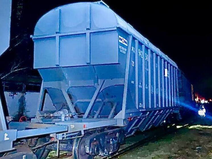 В Омской области у станции Любинской сошли с рельсов два гружёных вагона