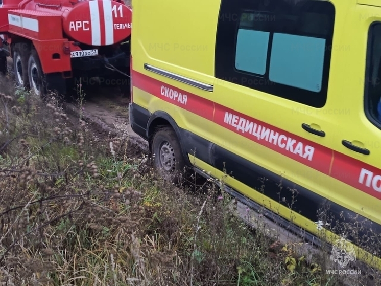 В Орловской области в деревне забуксовал и не мог продолжить путь автомобиль скорой помощи
