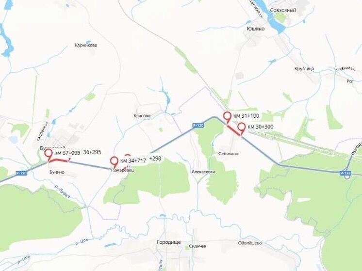 В Орловской области на нескольких участках трассы Р-120 отключат освещение