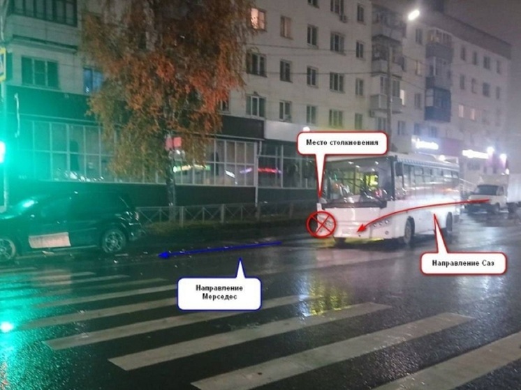 Костромские ДТП: автобус против «Мерседеса»