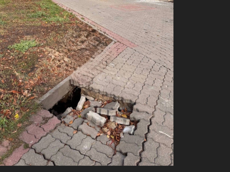 «Ночью можно убиться»: белгородец обеспокоен состоянием тротуарной плитки на Харгоре